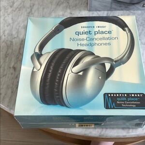 Sharper Image Quiet Place Noise-Cancellation Headphones - Silver & Black